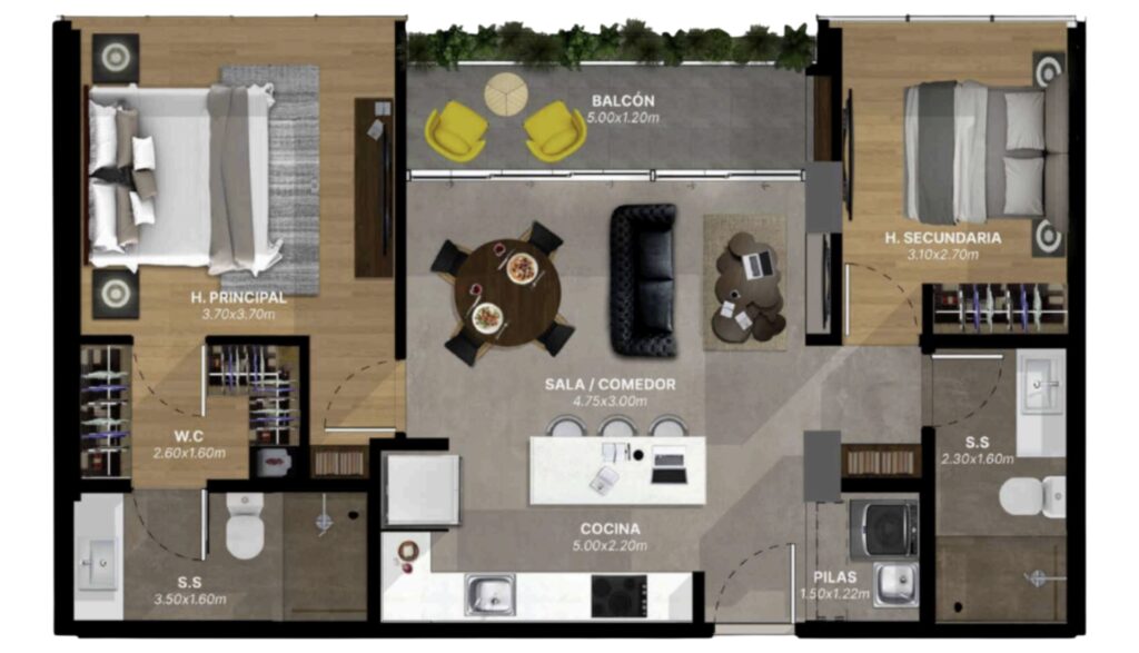 Distribucion Apartamento Tipo B1